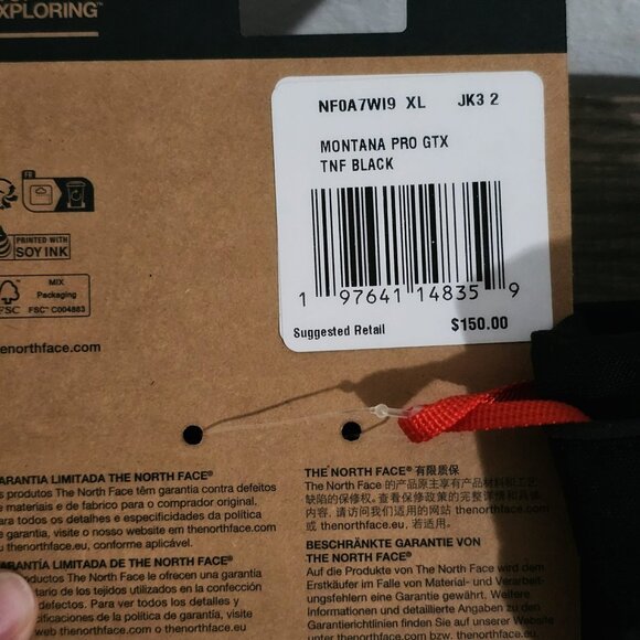 NWT The North Face Men Black Montana Pro GTX Snow Waterproof Ski Mittens Size XL - Picture 5 of 5